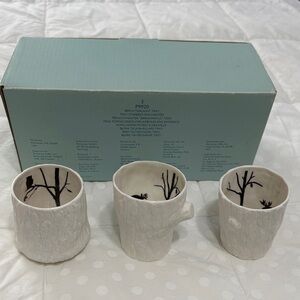 PartyLite White and Black Nature-Inspired votive Trio new in box